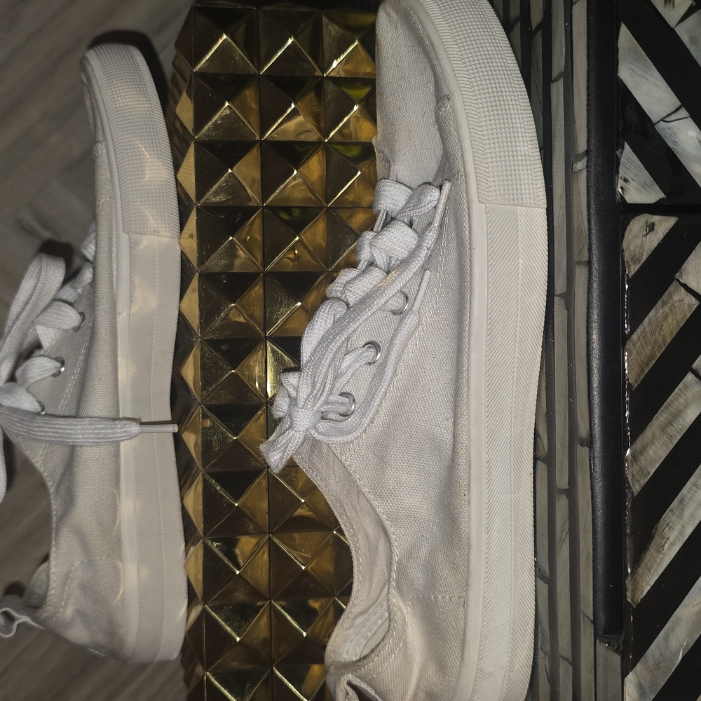 H&M Canvas Lace-Up Sneakers – White (Never Worn)
